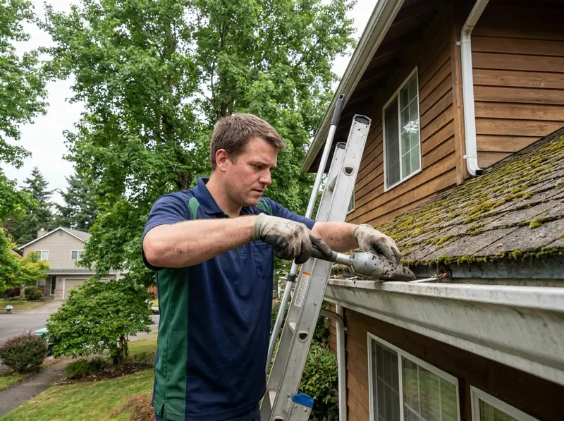 Two-Story Gutter Cleaning in Salem, OR